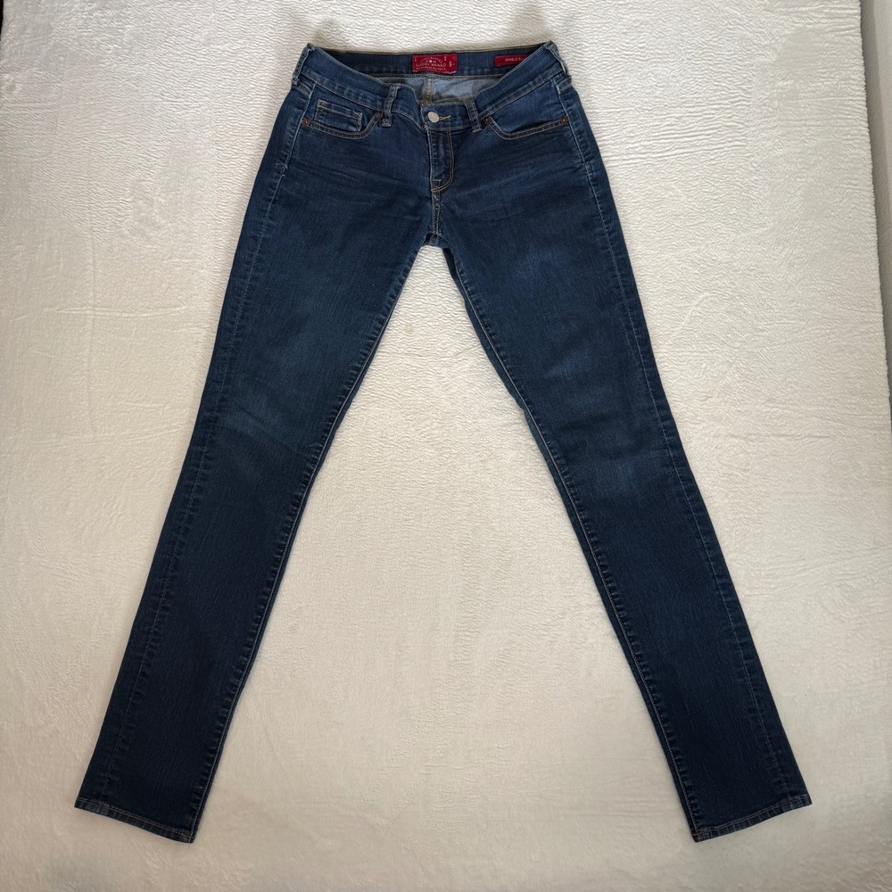 Lucky Brand Charlie Skinny Jeans Womens 4/27L Dark Wash Low Rise Veg Retro Indie